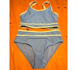 4 Piece Tankini Swim Suit Set, Girl's 12/13, Teen, Blue/Aqua, NWOT